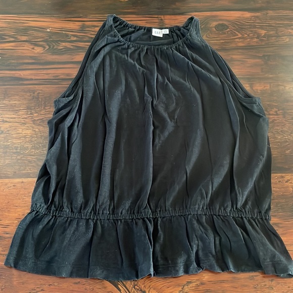 GAP black sleeveless tank top with peplum hem Size Medium - Picture 3 of 5